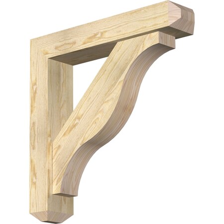 Ekena Millwork Funston Craftsman Rough Sawn Bracket w/ Offset Brace, Douglas Fir, 6"W x 30"D x 30"H BKT0604X30X30FST04RDF